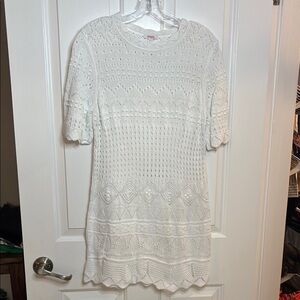 EUC ERES women’s White Crochet beach dress size L cotton/viscose